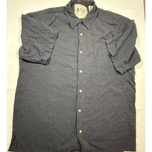 Vintage Silk Circa 1969‎ XXL Gray Button Up Shirt Men's Short Sleeve